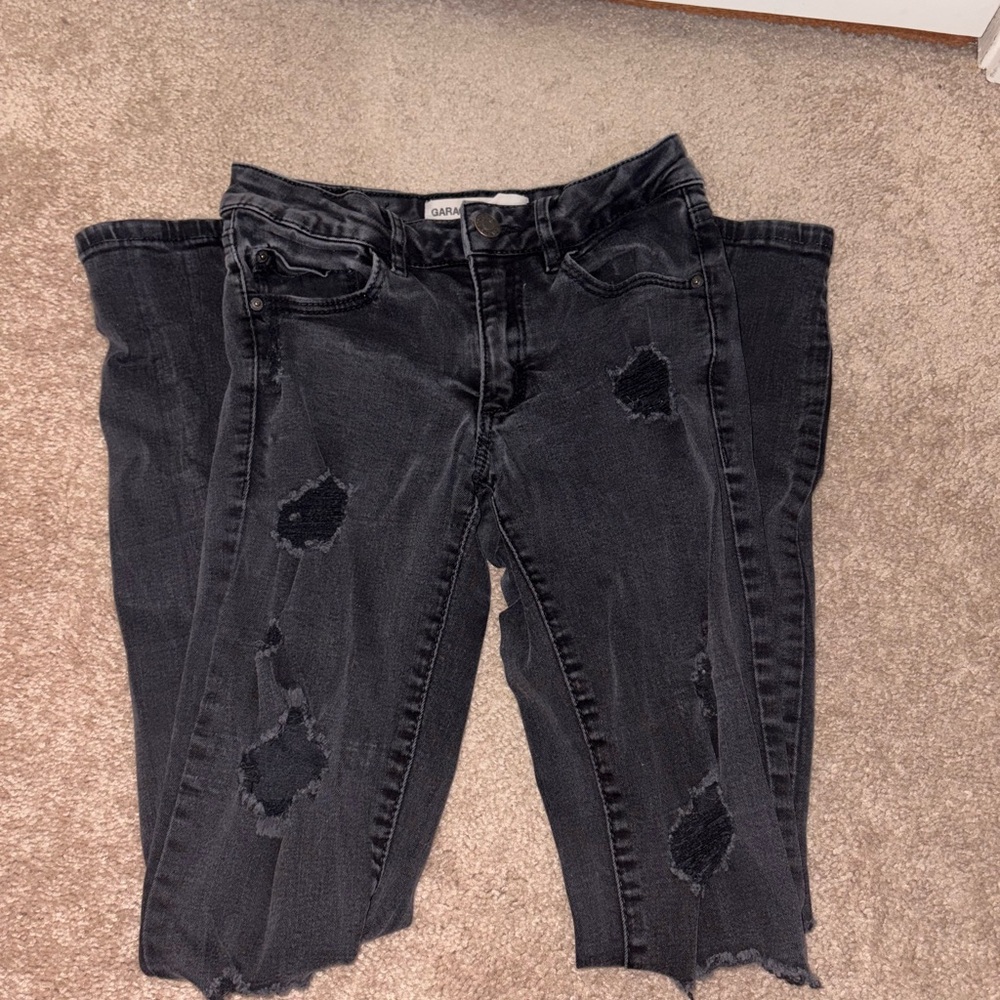 Garage Distressed Black Skinny Jeans